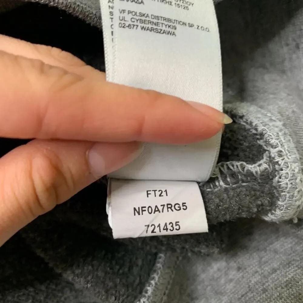 The North Face Sweatshirt Men L Large Grey Fleece Lined Half Dome Patch Crew